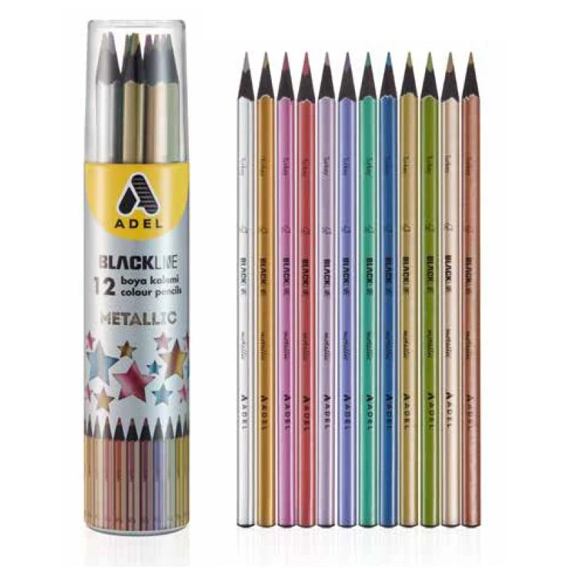 Adel 12 Renk Blacklıne Metalik Metal Tüp Kuru Boya 2112000005000