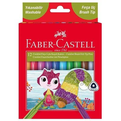 Faber 12 Renk Comfort Keçeli Kalem Fırça Uçlu 000010