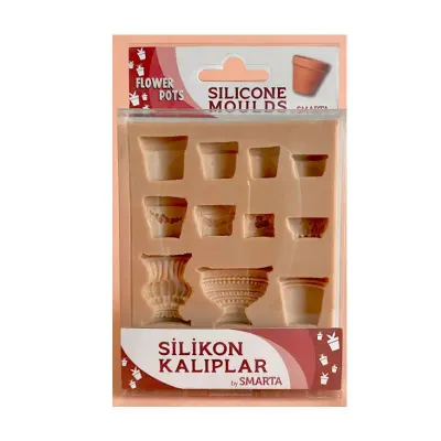 Smarta Silikon Hamur Kalıbı Çiçek Saksıları Sk1013002