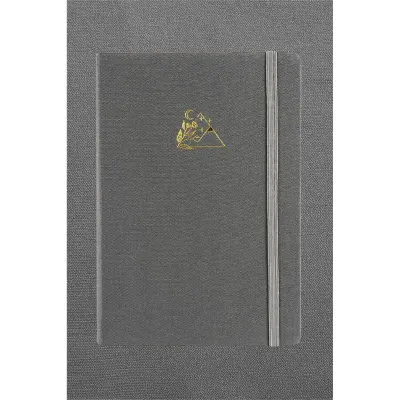 Vj 124-1636 Bujo Kraft Defter Keten 96 Yaprak 150 Gr. Kraft Kağıt Cepli Lastikli Çizgili Gri