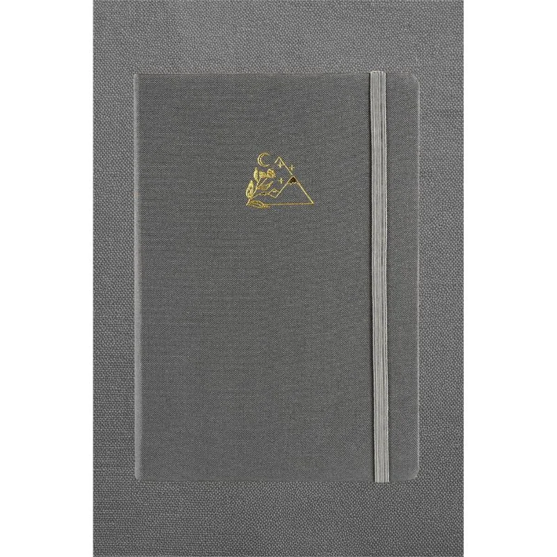 Vj 124-1636 Bujo Kraft Defter Keten 96 Yaprak 150 Gr. Kraft Kağıt Cepli Lastikli Çizgili Gri