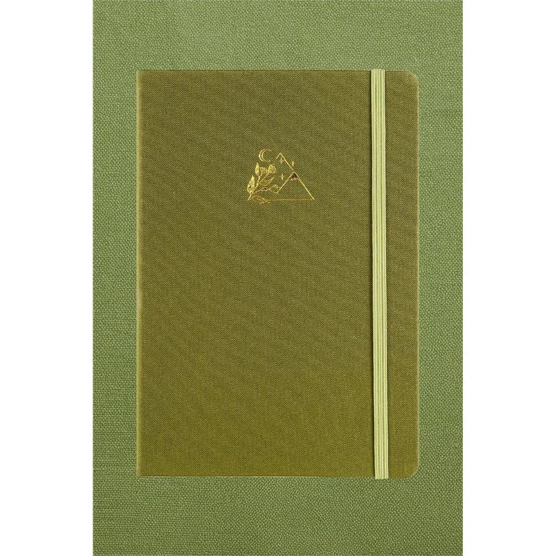 Vj 124-1637 Bujo Kraft Defter Keten 96 Yaprak 150 Gr. Kraft Kağıt Cepli Lastikli Çizgili Yeşil