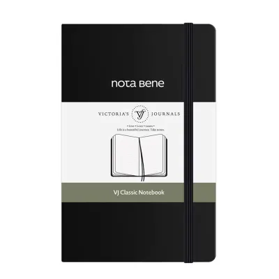 Vj 123-9235 Classıc Sert Kapak 9X14 70 Gr 400 Yp Çizgili Siyah Defter