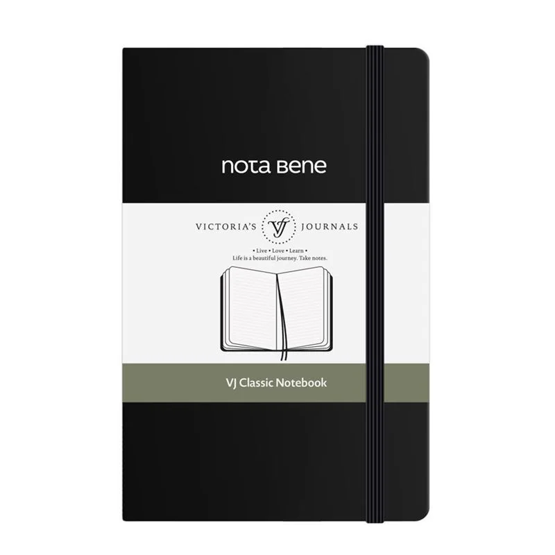 Vj 123-9235 Classıc Sert Kapak 9X14 70 Gr 400 Yp Çizgili Siyah Defter