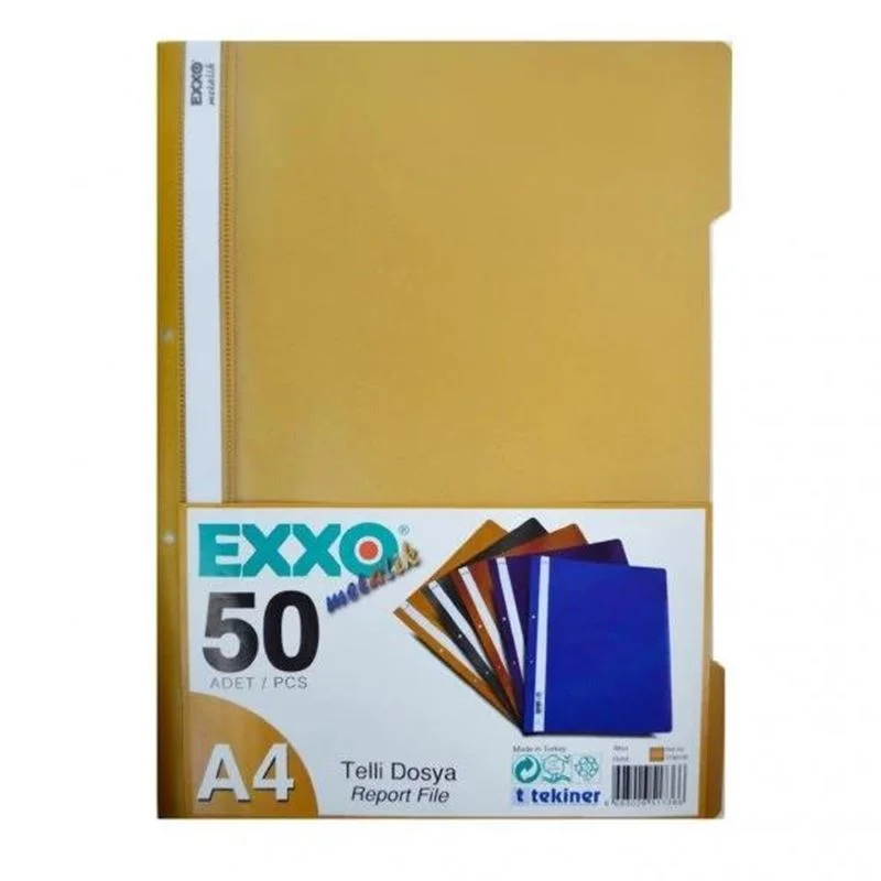 Exxo Metalik Telli Dosya 50 Li Altın Ttm100