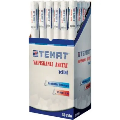 Temat 45X10 Mt Yapışkanlı Asetat Rulo 11593