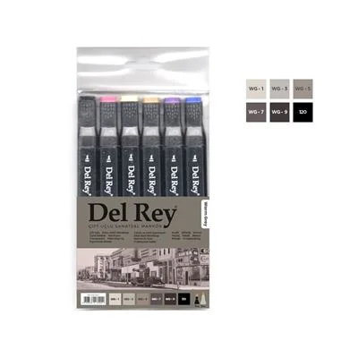 Del Rey Twın Marker Çift Uçlu Grafik Kalemi 6 Lı Sıcak Gri Tonlar  Mn-Askt06/1