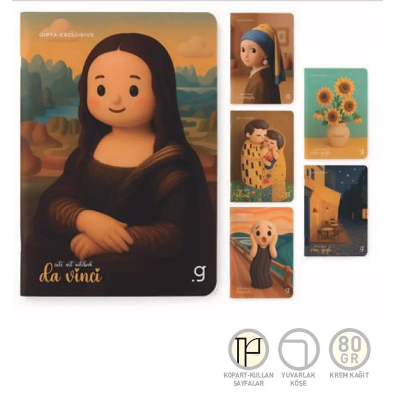 GIPTA CUTEART A6 60 YP. ÇİZGİLİ KARTON KAPAK DEFTER 8479
