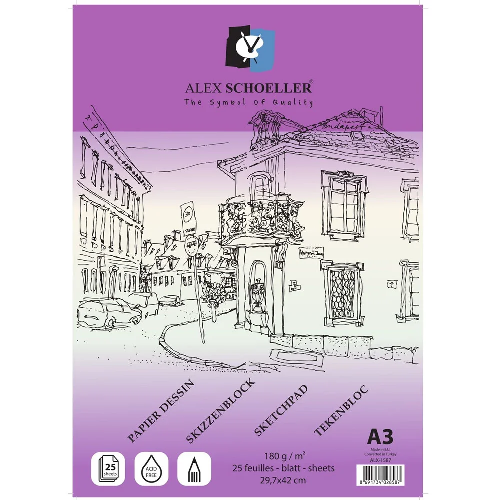 Alex Schoeller Eskiz Blok Yapışkanlı A3 180 Gr 25 Li Alx-1587