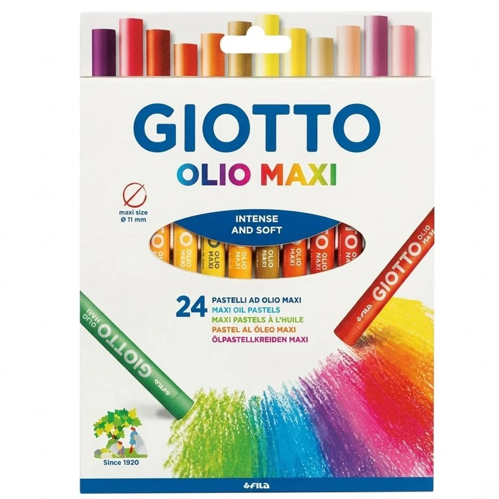 Giotto Yağlı Pastel Olio Maxi  (Silindir) Askılı Paket 24 Lü 293800
