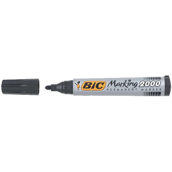 Bic Markör Permanent 1.7 MM Yuvarlak Uçlu Siyah 2000 09