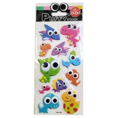 Bu-Bu Puffy Stickers Oynar Gözlü Dinazorlar 9x21 BUBU-SWP-2004