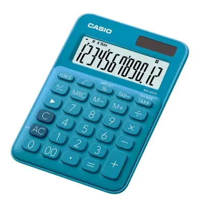 Casio Ms-20uc-bu Renkli Masa Tipi 12 Hane Hesap Ma