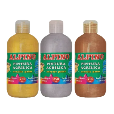 Alpino Akrilik Boya Şişe 250 ML Metalik Beyaz DV000120