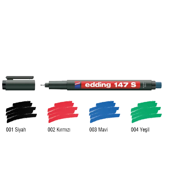 Edding Asetat Kalemi Permanent S Seri 0.3 MM Kırmızı 147 S