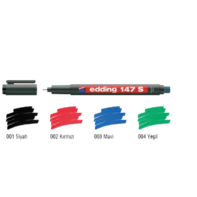 Edding Asetat Kalemi Permanent S Seri 0.3 MM Siyah 147 S
