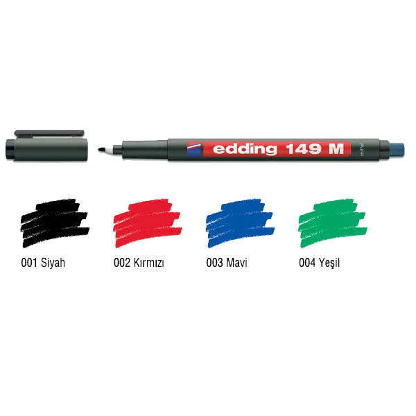 Edding Asetat Kalemi Permanent M Seri 1.0 MM Siyah 149 M