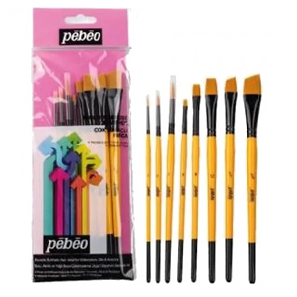 Pebeo Fırça Seti Angular-Kesik Uç-Suluboya 8 Li SET-6