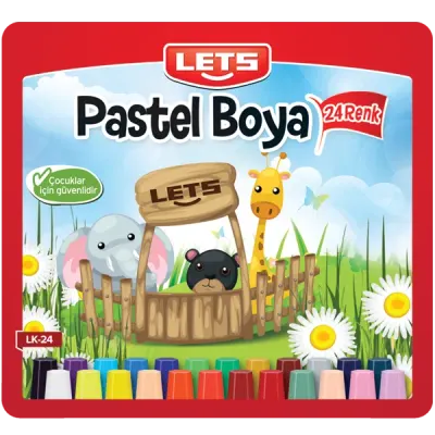 Lets Pastel Boya Çantalı Köşeli 24 LÜ LK-24