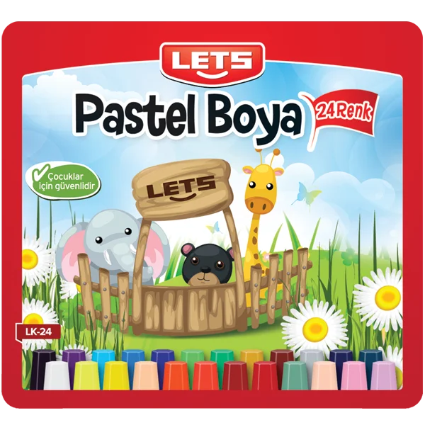 Lets Pastel Boya Çantalı Köşeli 24 LÜ LK-24