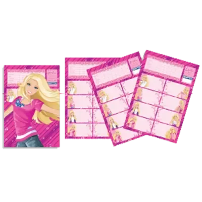 Gıpta Okul Etiketi Ders Programlı Barbie 3 LÜ 16x24 5460