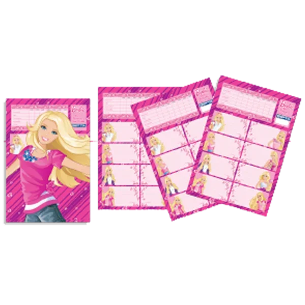 Gıpta Okul Etiketi Ders Programlı Barbie 3 LÜ 16x24 5460