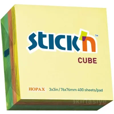 Hopax Stickn Yapışkanlı Not Kağıdı 400 YP 76x76 Pastel Renkler 21013