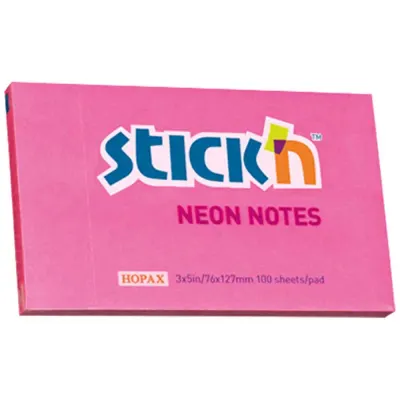 Hopax Stıckn Yapışkanlı Not Kağıdı 76x127 Neon HE21169