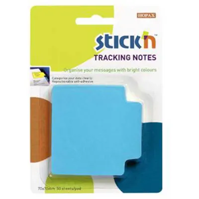 Hopax Stıckn Yapışkanlı Not Kağıdı Trackıng 50 YP 70x70 Fosforlu Mavi 21479