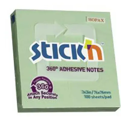 Hopax Stıckn Yapışkanlı Not Kağıdı 100 YP 76x76 Yeşil HE21552