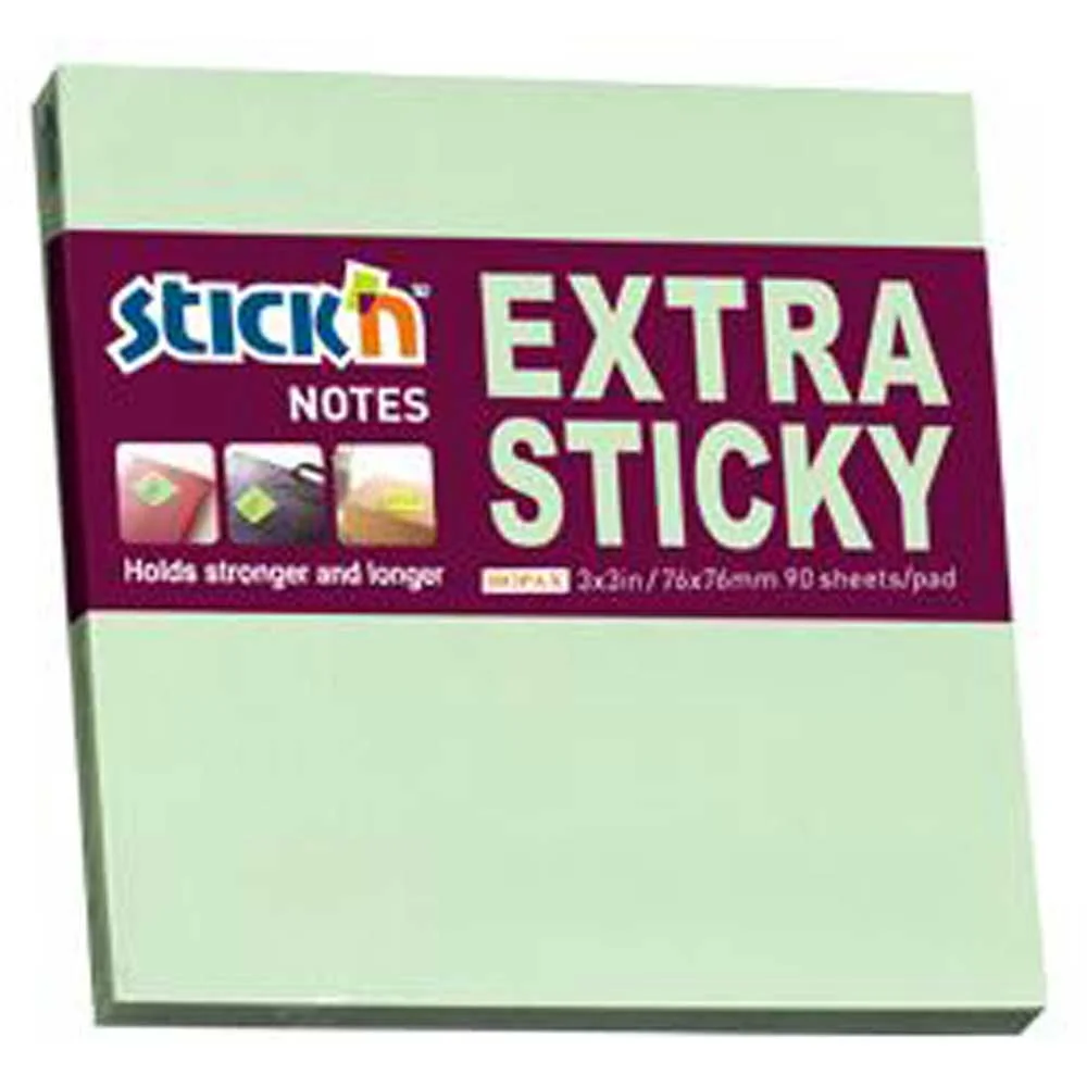 Hopax Stıckn Yapışkanlı Not Kağıdı Extra 90 YP 76x76 Pastel Yeşil HE21662