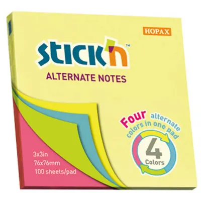 Gıpta Stıckn Ypş. Not Kağ. Neon 4 Rnk 76x76 100 YP