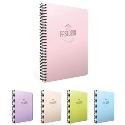 Gıpta Spiralli Plastik Kapak Defter Pastoral A4 200 YP Çizgili