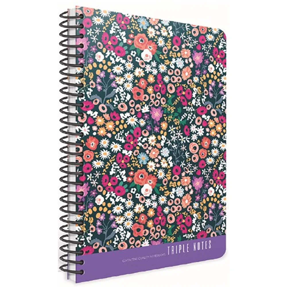 Gıpta Trıple Notes Spiralli Sert Kapak Defter 17x24 80 YP Kareli