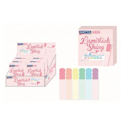 Gıpta Fosforlu Kalem Lumıstıck Shıny Simli 6 Lı Set F1727
