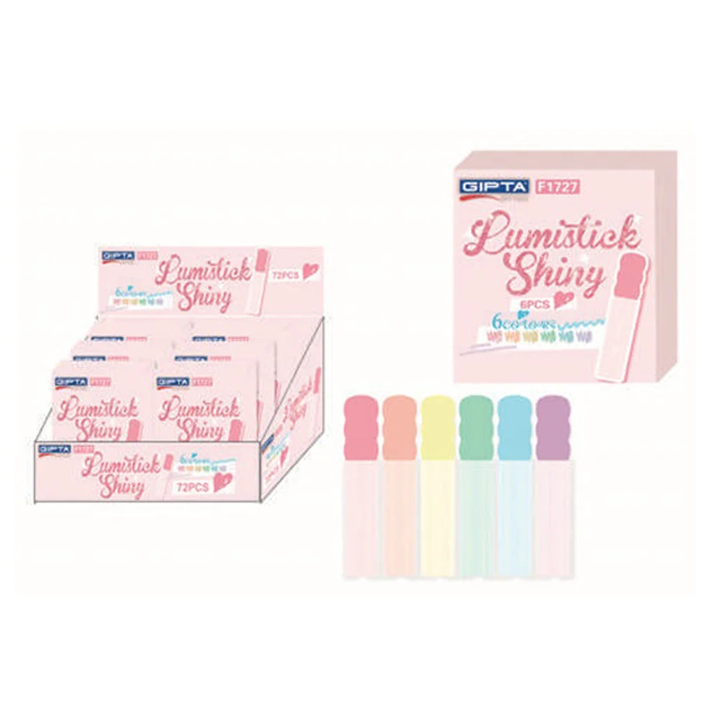 Gıpta Fosforlu Kalem Lumıstıck Shıny Simli 6 Lı Set F1727
