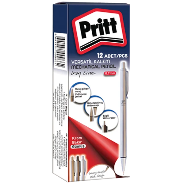 Pritt Versatil Kalem İron Line 0.7 MM Gümüş 3707