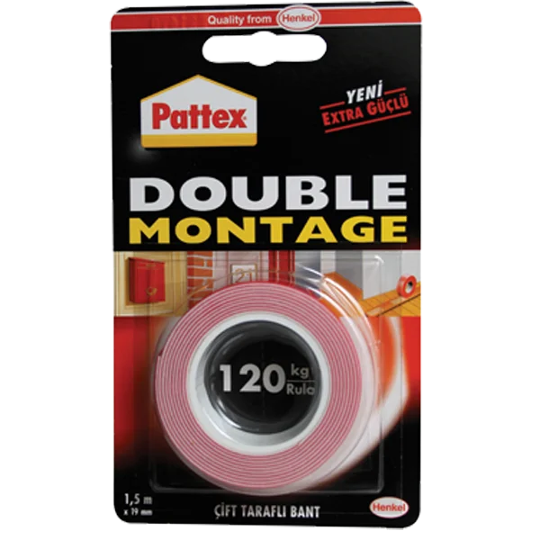 Pattex Montage Bandı 1.5x19 MM Double 120 KG Lık 1483609