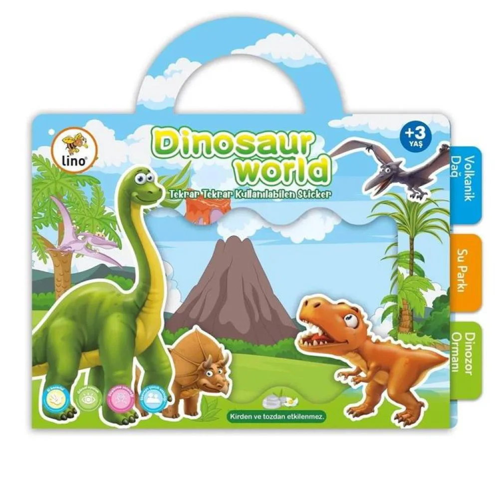 Lino Tekrar Tekrar Kullanılabilen Sticker Dınosaur World LS-303