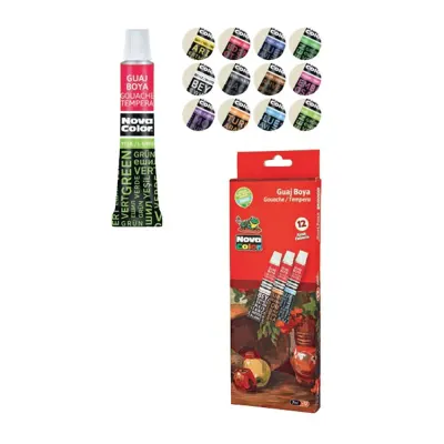 Nova Color Guaj Boya Tüp 7 ML 12 Li Takım Nc-100
