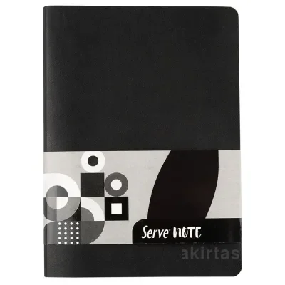 Serve Note Defter 15x21 Çizgili Siyah