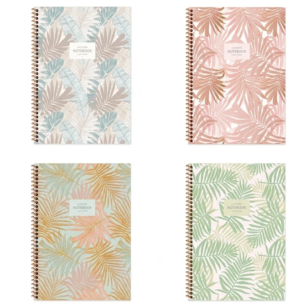 Keskin Color Defter Karton Kapak Spiralli La Plume Leaves A6 50 YP Çiz.