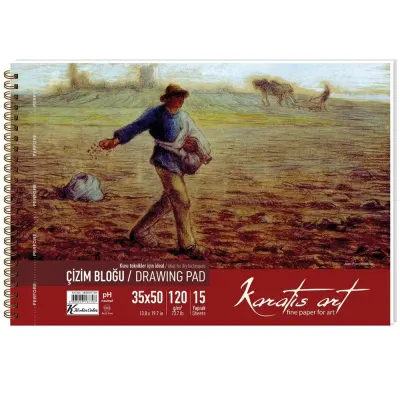 Karatis Çizim Blok Spiralli Art 120 GR 35x50 15 YP 482007-99