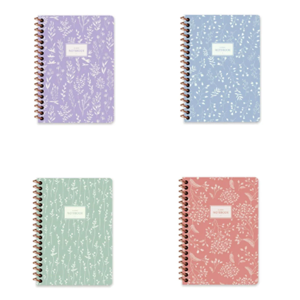 Keskin Color Defter Karton Kapak Spiralli Pastel Flora A6 80 YP Çiz. 384951-99