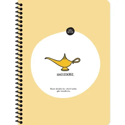 Hisli Şeyler Stickerli Defter Hallederiz 16,5x22,5 80 YP Çiz.