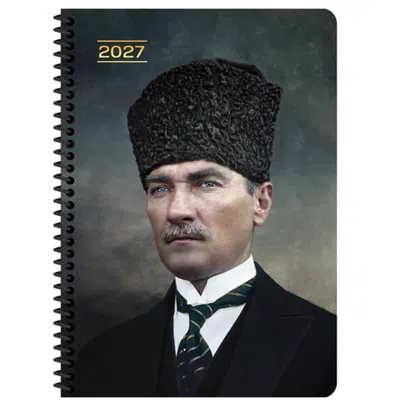 Keskin 2027-17x24 Atatürk Günlük Spiralli Ajanda - Başkomutan 600276-99