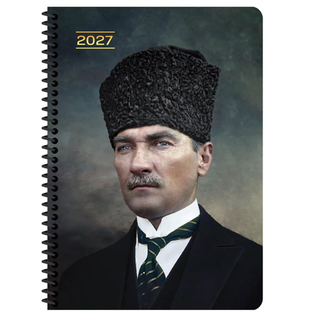 Keskin 2027-17x24 Atatürk Günlük Spiralli Ajanda - Başkomutan 600276-99