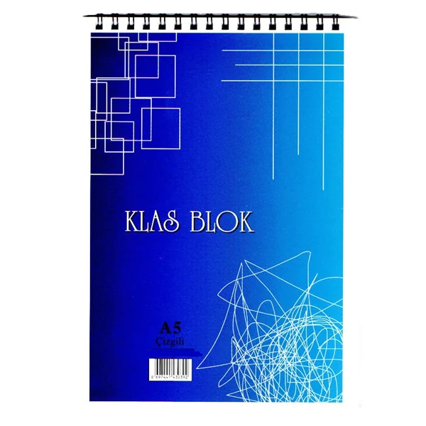 Klas Bloknot Spiralli Çizgili 36 YP A5
