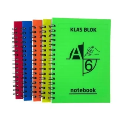 Klas Bloknot Spiralli Plastik Kapak Çizgili 72 YP A6