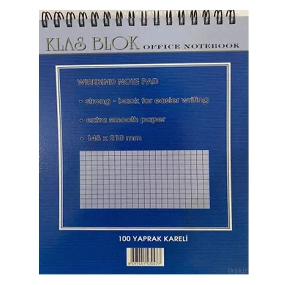 Klas Bloknot Spiralli Office Book Kareli 100 YP A4
